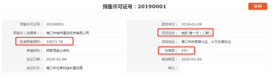 2019年海口首批预售证已发，房源582套，12888元/㎡起